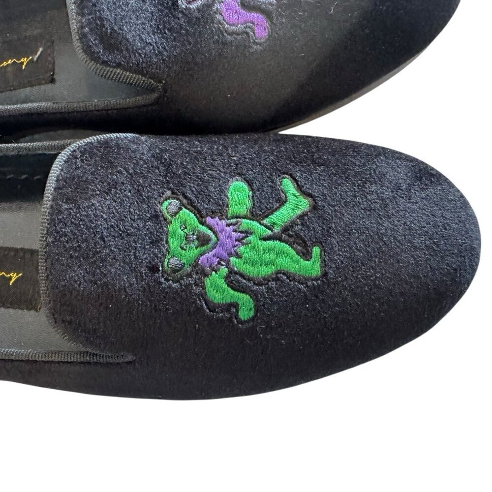May Anthony Limited Edition Grateful Dead Black Velvet Loafers w/ Dancing Bears - Picture 9 of 14